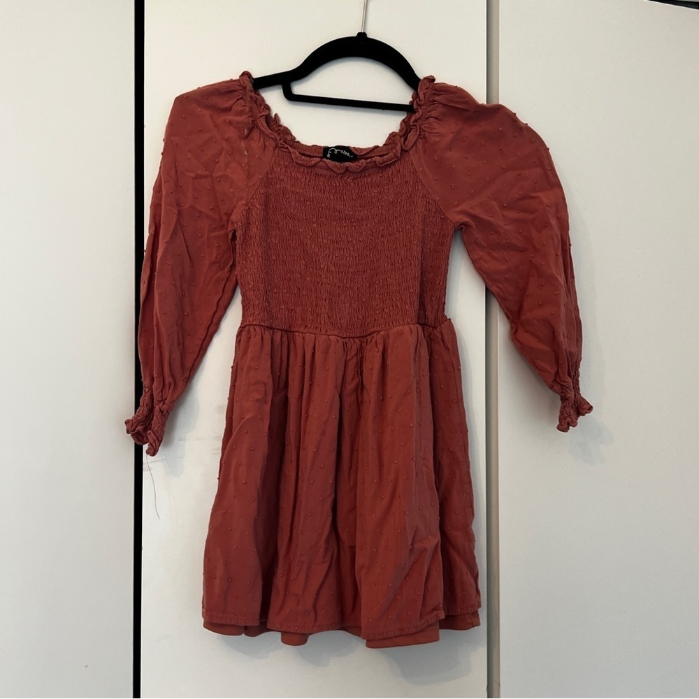 Art n class- Rust Long Sleeve Kids Dress- size 6